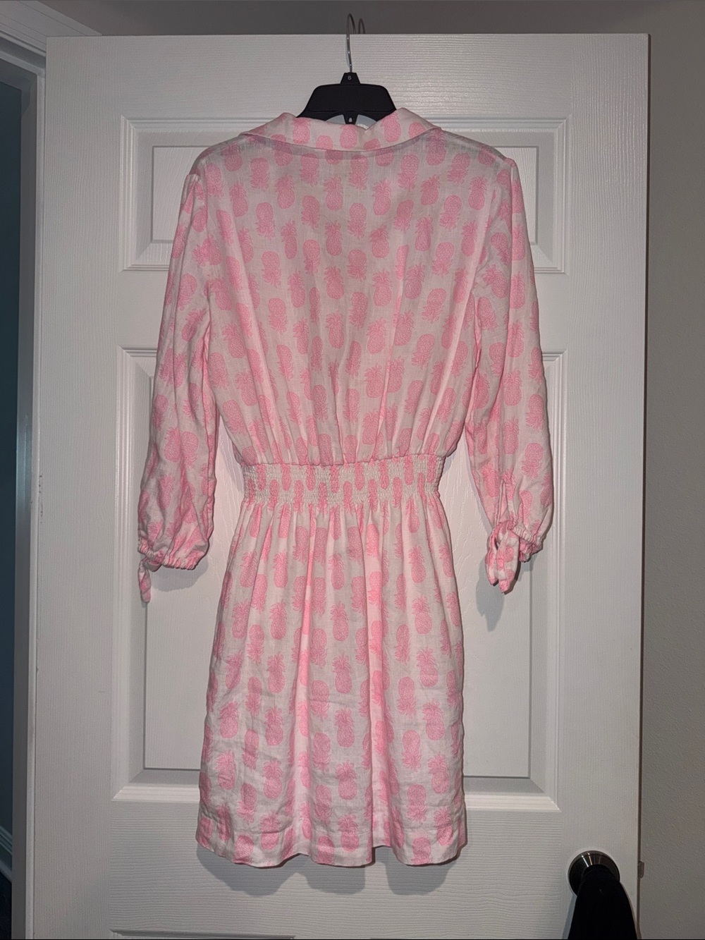 Light Pink Pineapple-Print Smocked Waist Dress Lily Pulitzer - Picture 3 of 3